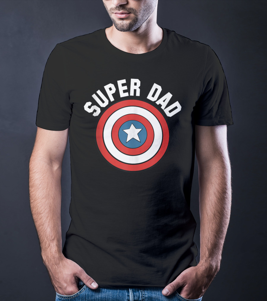 Marvel Father's Day Super Dad Captain America Shield T-Shirt
