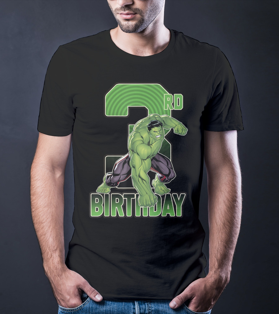 Marvel Hulk Smash 3rd Birthday Green Giant T-Shirt