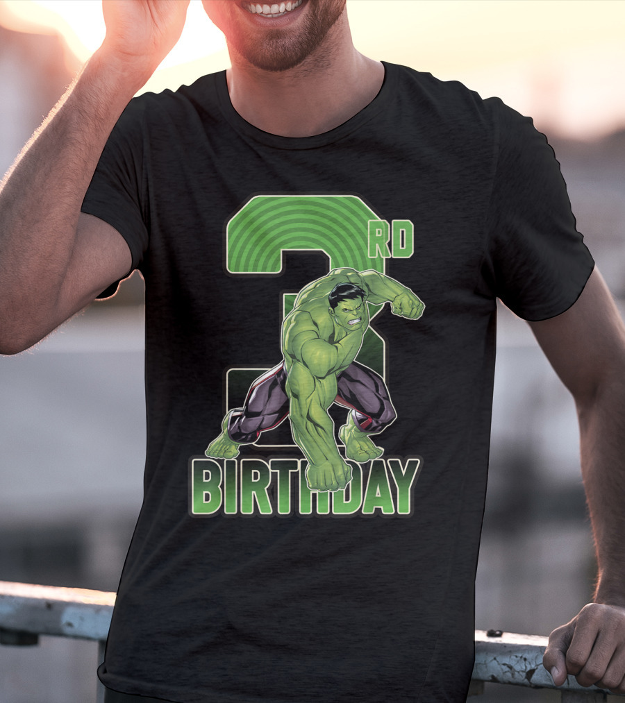 Marvel Hulk Smash 3rd Birthday Green Giant T-Shirt