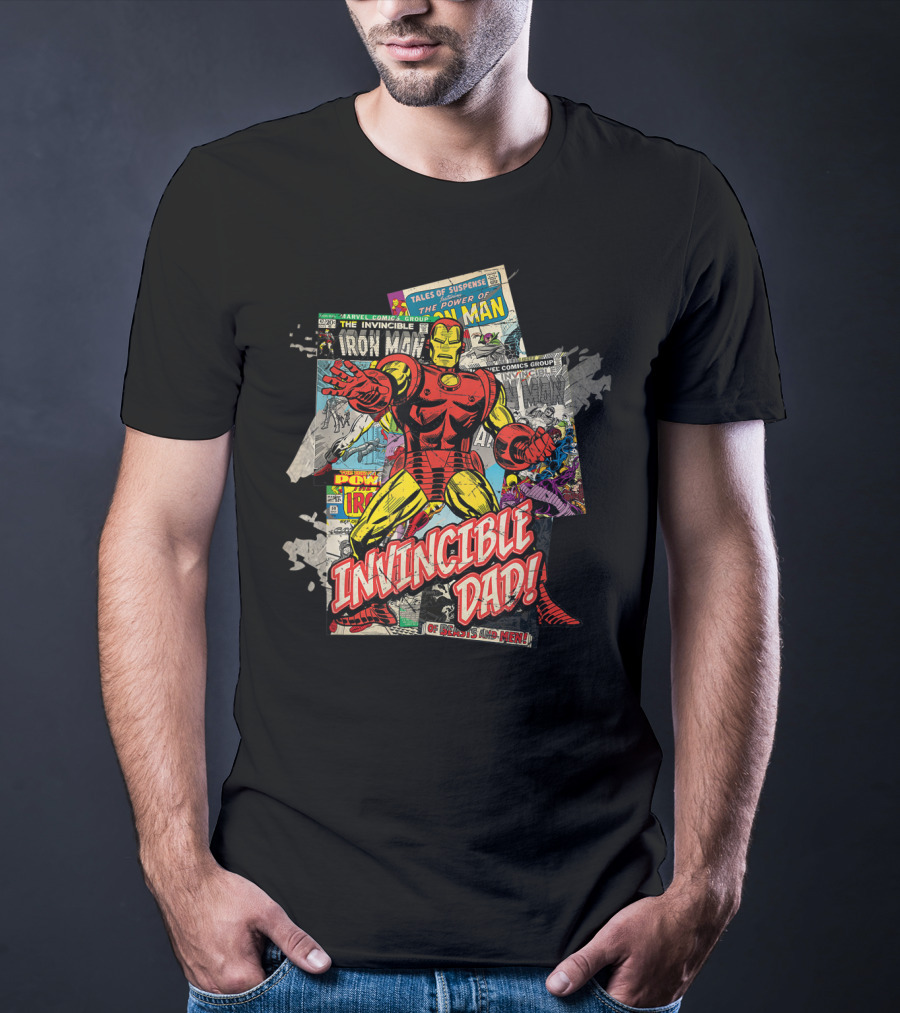 Marvel Iron Man Invincible Dad Of Heroes And Men Father's Day T-Shirt