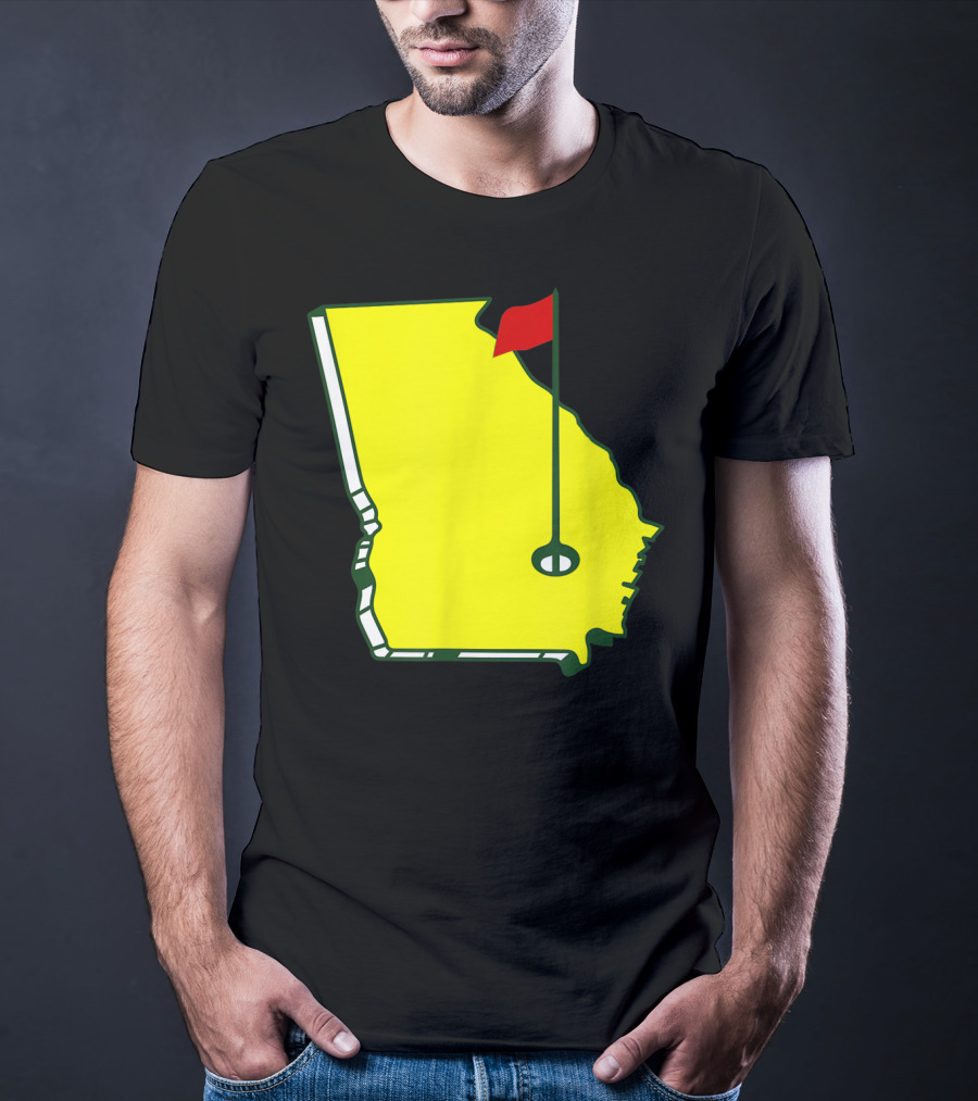 Master Golf Georgia State Map Red Flag T-Shirt