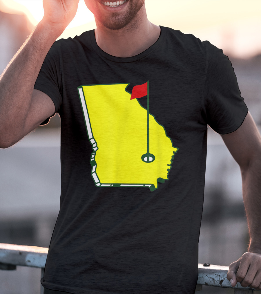 Master Golf Georgia State Map Red Flag T-Shirt