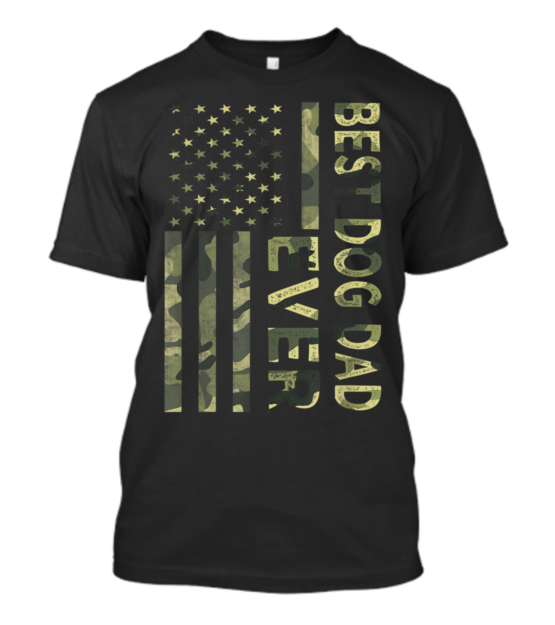 Best Dog Dad Ever Camo American Flag T-Shirt