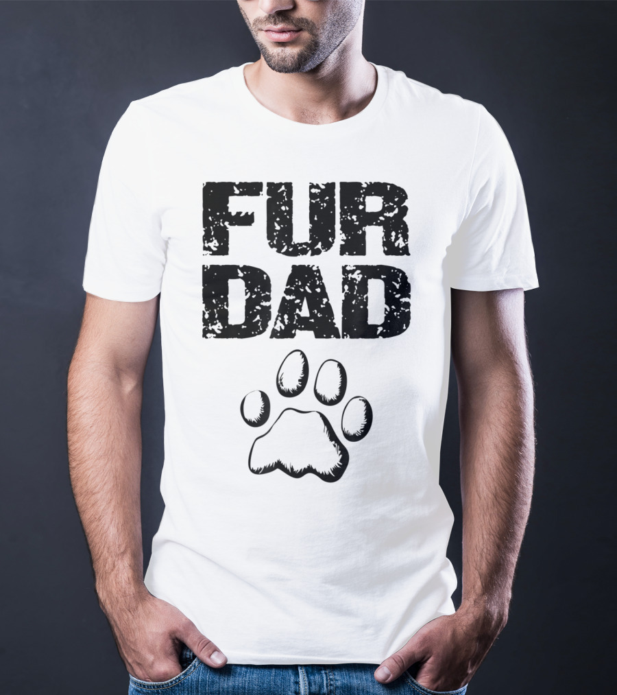 Mens Doggy Loving Fur Dad Paw T-Shirt