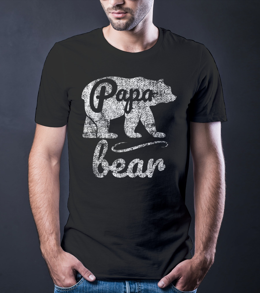 Papa Bear Silhouette Vintage Men's T-Shirt