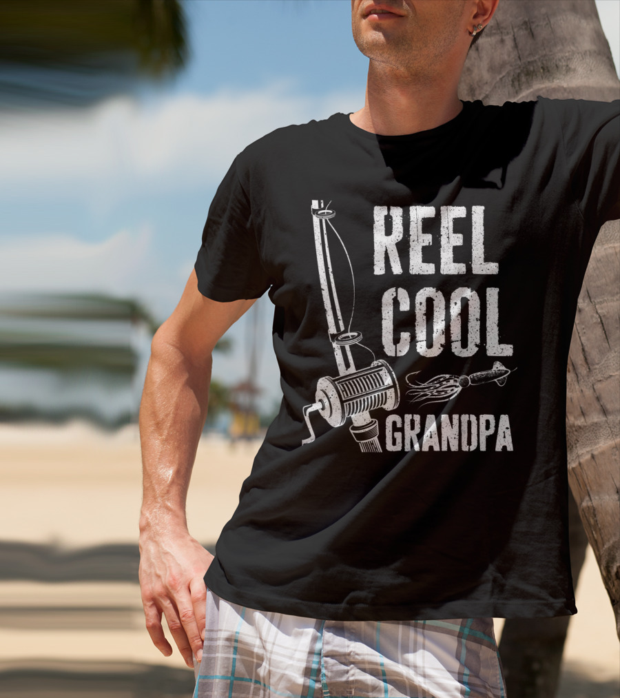 Mens Reel Cool Grandpa Fishing T-Shirt