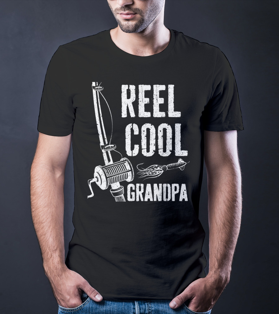 Mens Reel Cool Grandpa Fishing T-Shirt