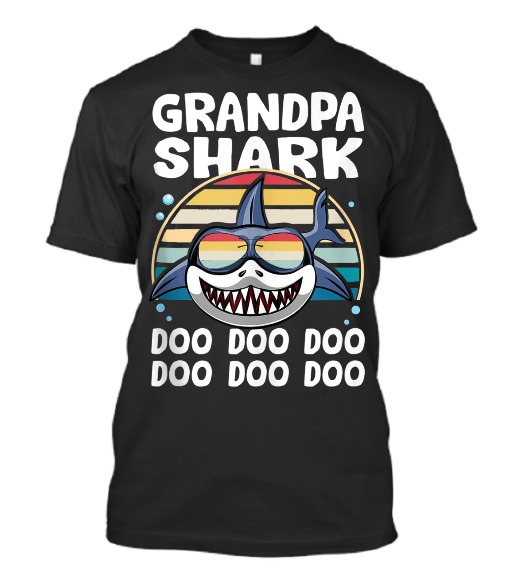 Grandpa Shark Doo Doo Doo Retro Style With Sunglasses T-Shirt