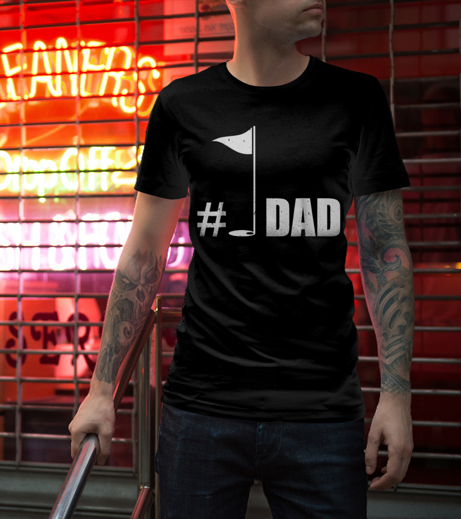 1 Dad Best Dad Father's Day Golf Flag T-Shirt