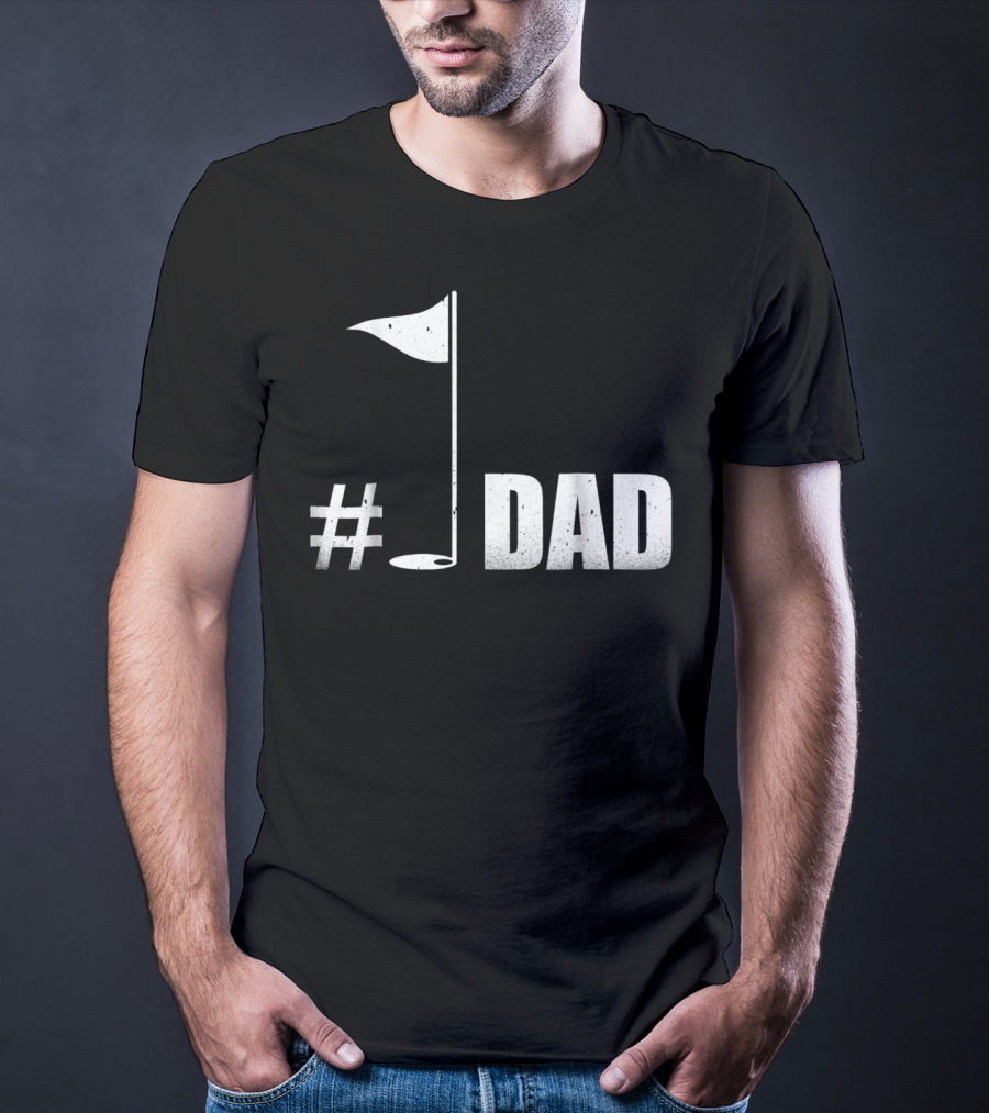 1 Dad Best Dad Father's Day Golf Flag T-Shirt