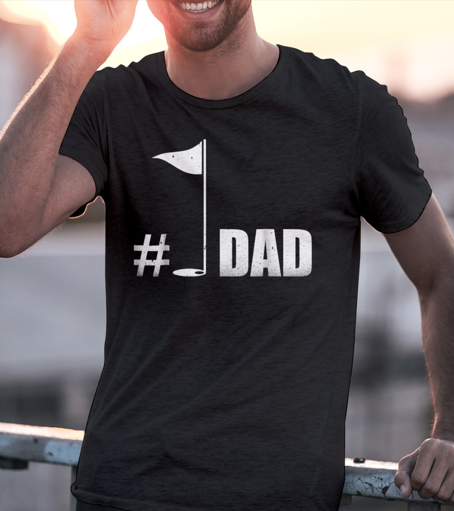 1 Dad Best Dad Father's Day Golf Flag T-Shirt