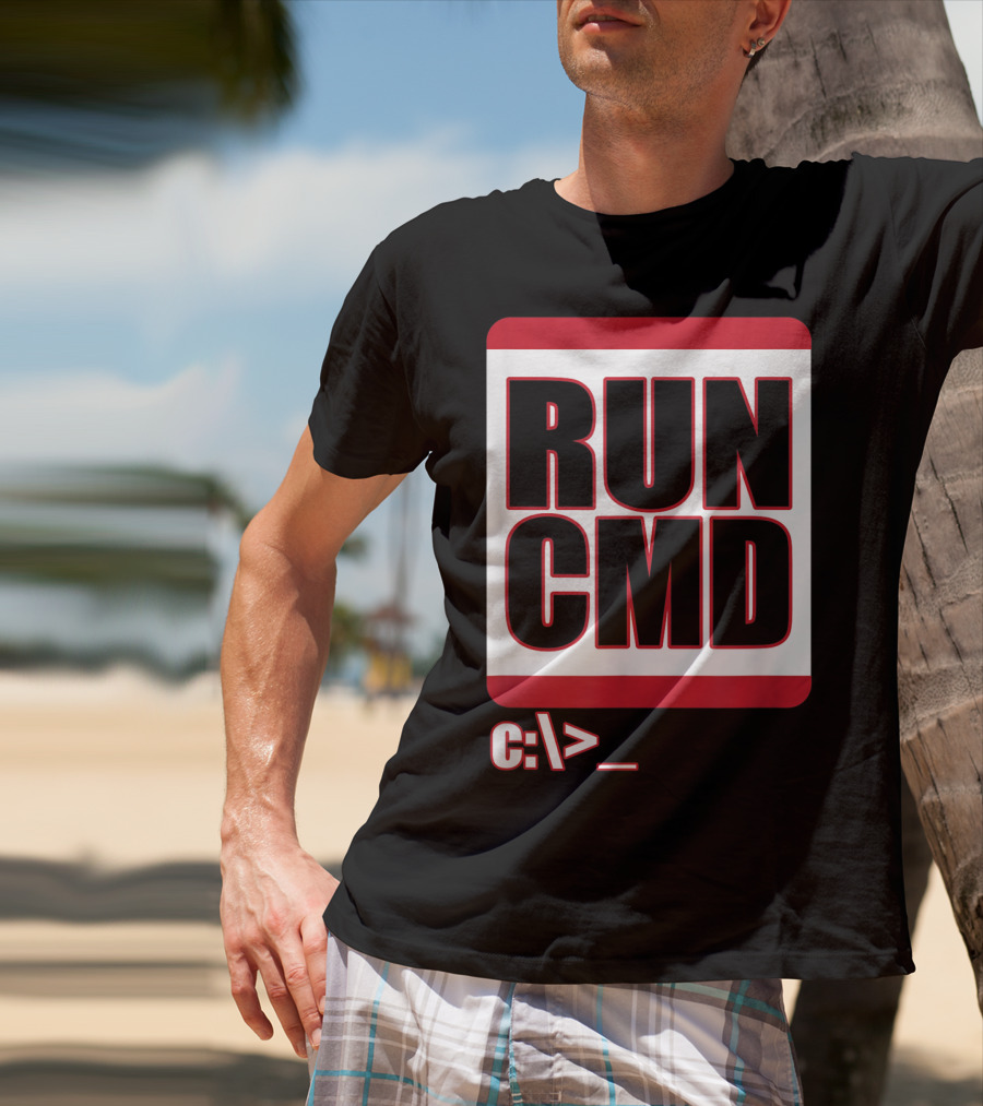 RUN CMD C:\> Funny Computer Science Nerd Coder T-Shirt