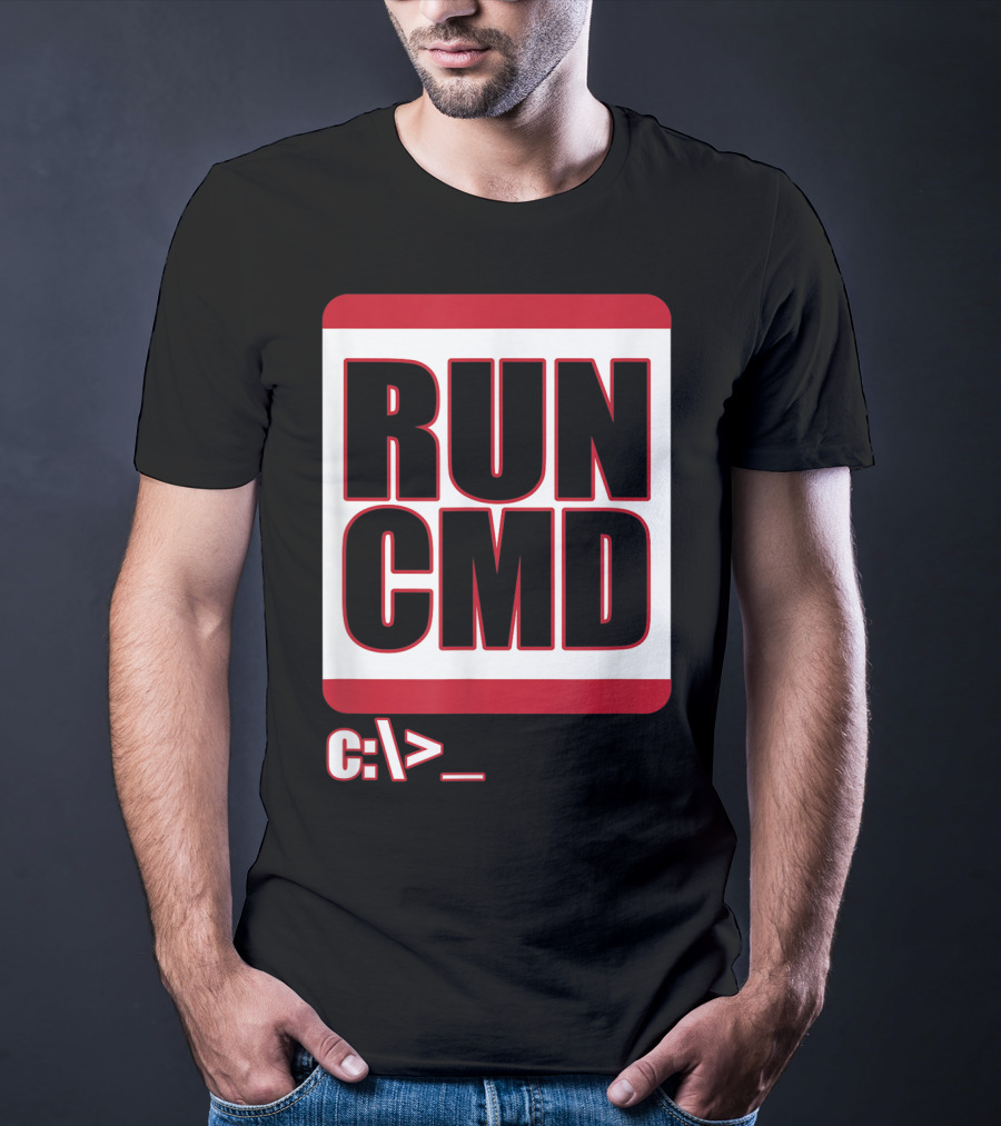 RUN CMD C:\> Funny Computer Science Nerd Coder T-Shirt