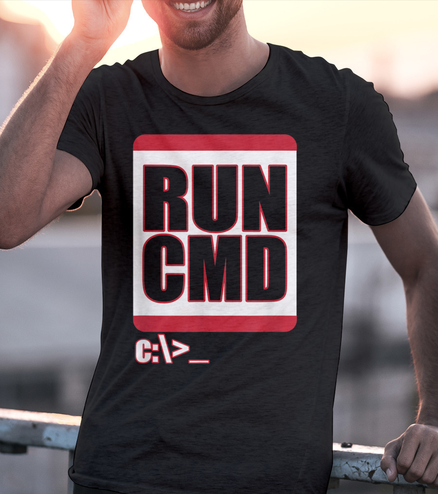 RUN CMD C:\> Funny Computer Science Nerd Coder T-Shirt