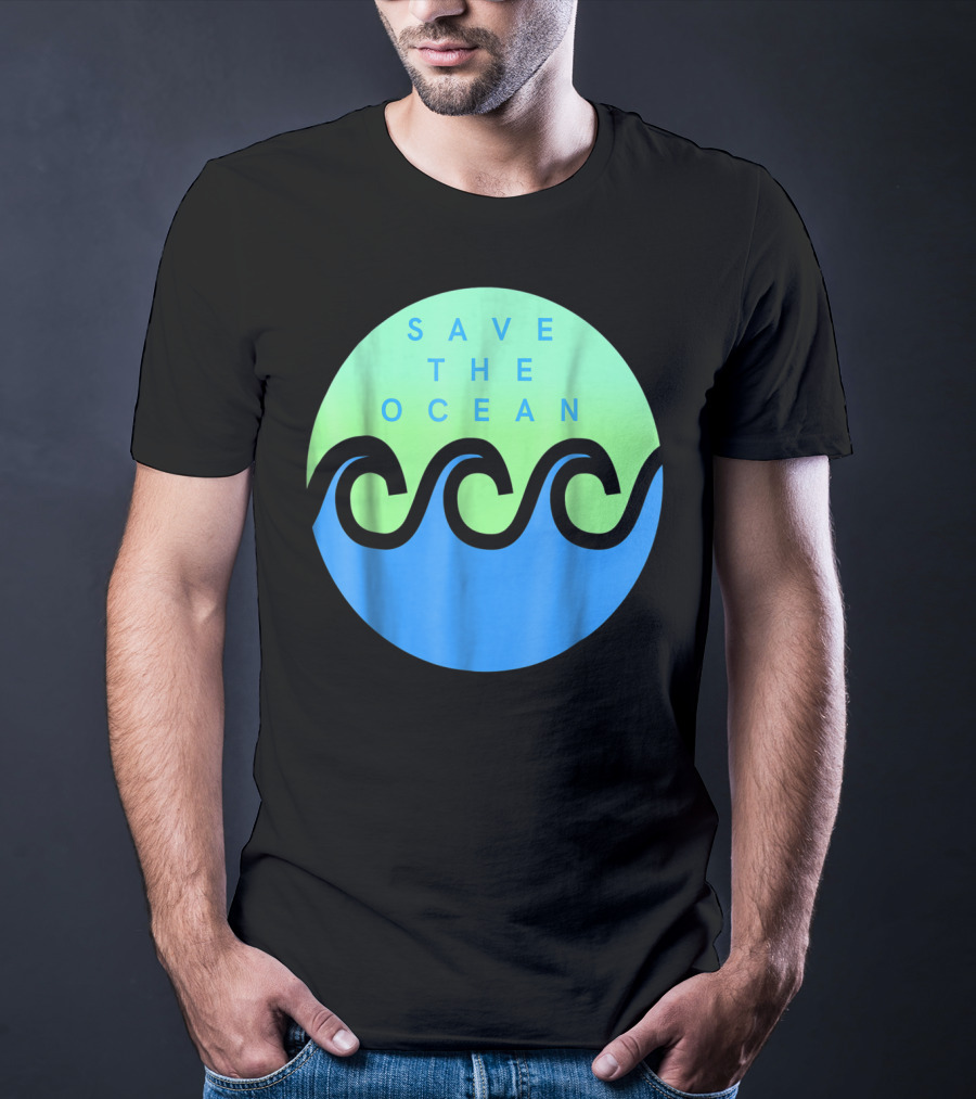 Save The Ocean Stop The Pollution Of Our Seas Waves Circle T-Shirt