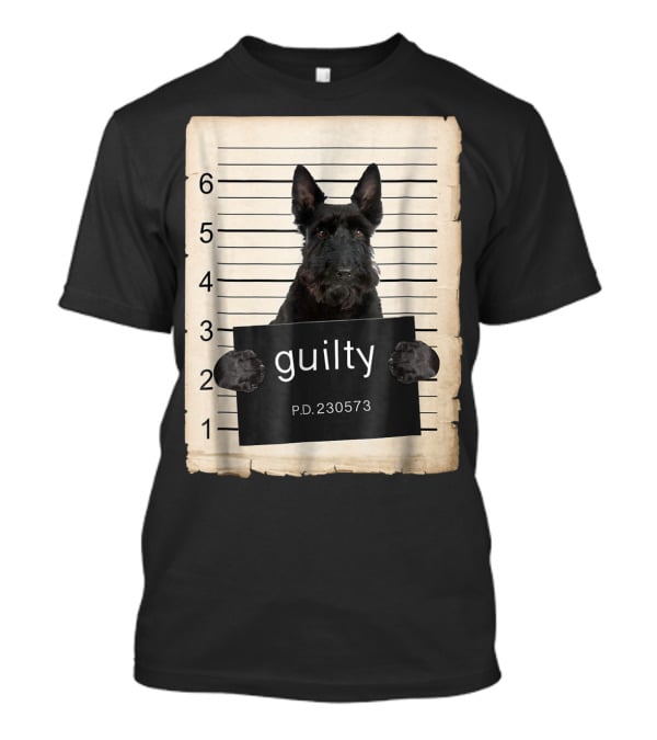 Scottish Terrier Mugshot Guilty Dog P.D. 230573 T-Shirt