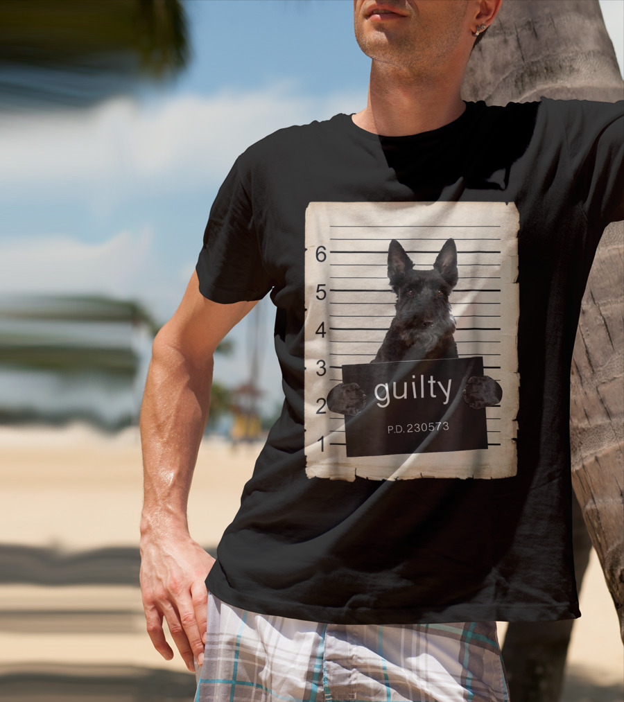 Scottish Terrier Mugshot Guilty Dog P.D. 230573 T-Shirt