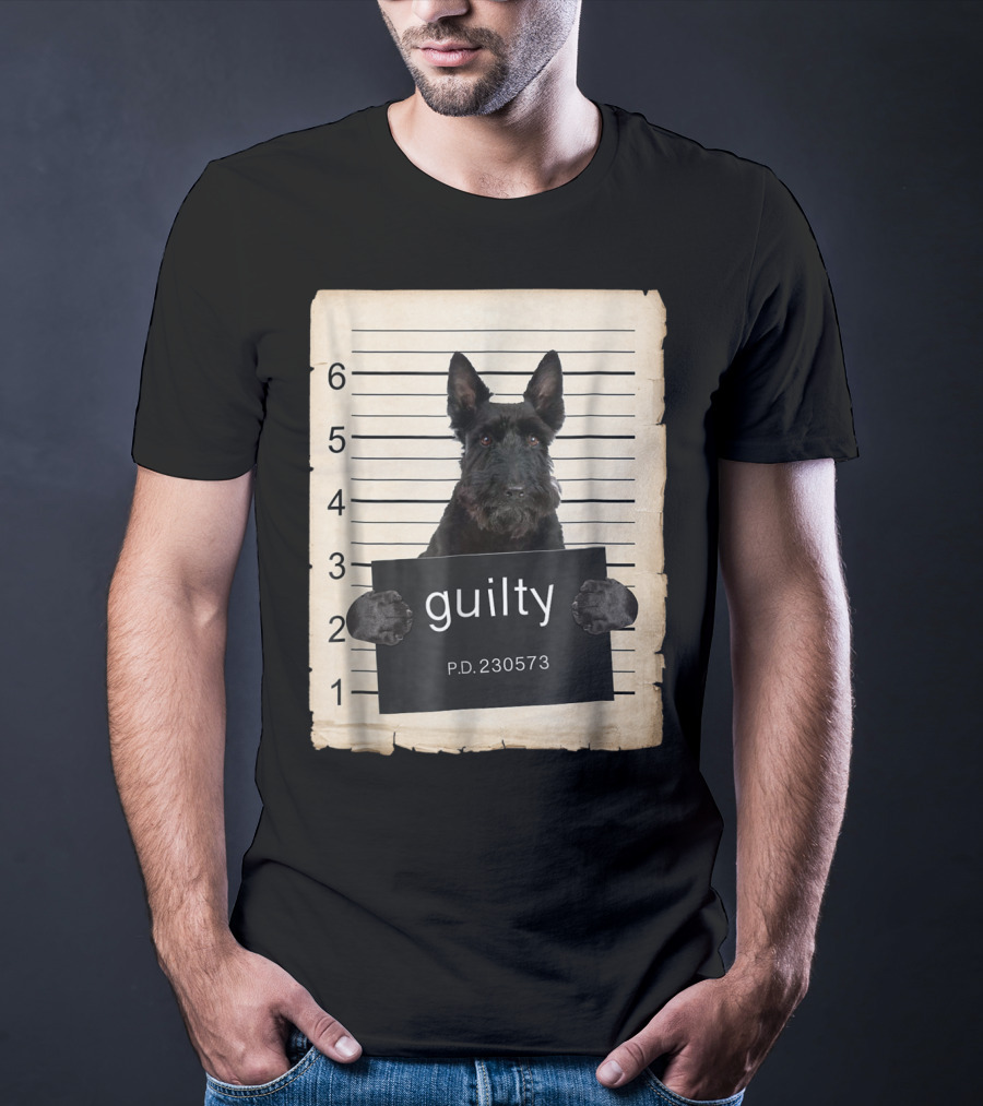 Scottish Terrier Mugshot Guilty Dog P.D. 230573 T-Shirt