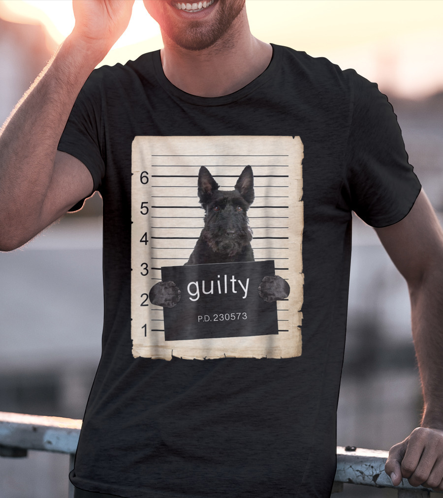 Scottish Terrier Mugshot Guilty Dog P.D. 230573 T-Shirt