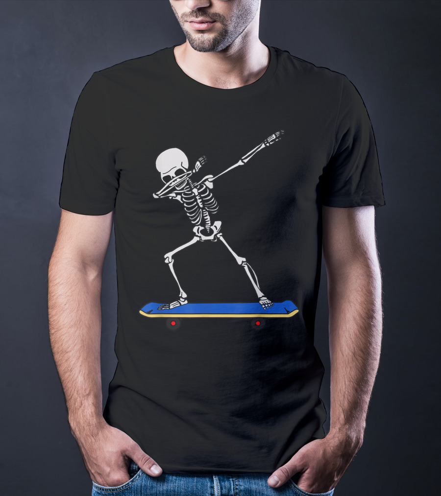Skeleton DAB Skateboard Idea For Skateboarding T-Shirt