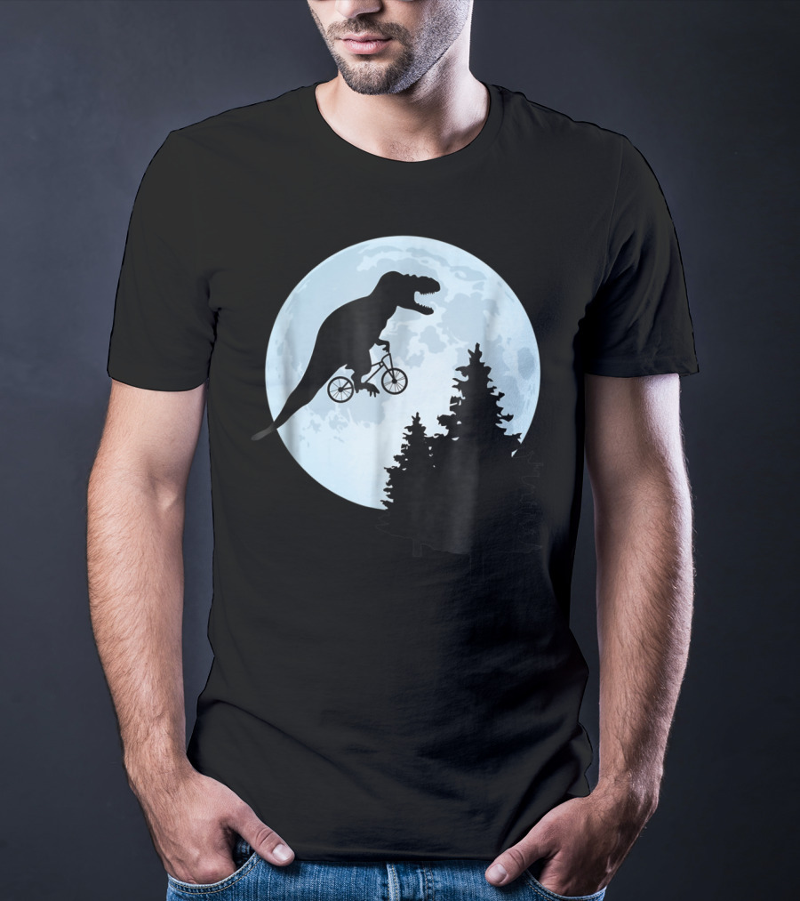 T Rex Bicycle Moon Ride For Funny Rex Lovers T-Shirt