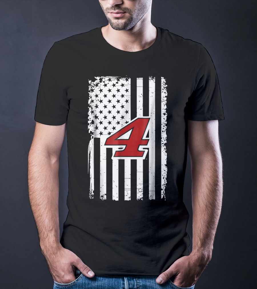 Kevin Harvick Number 4 American Flag T-Shirt
