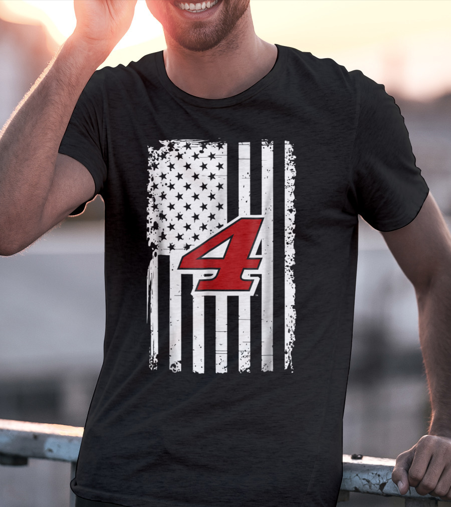 Kevin Harvick Number 4 American Flag T-Shirt