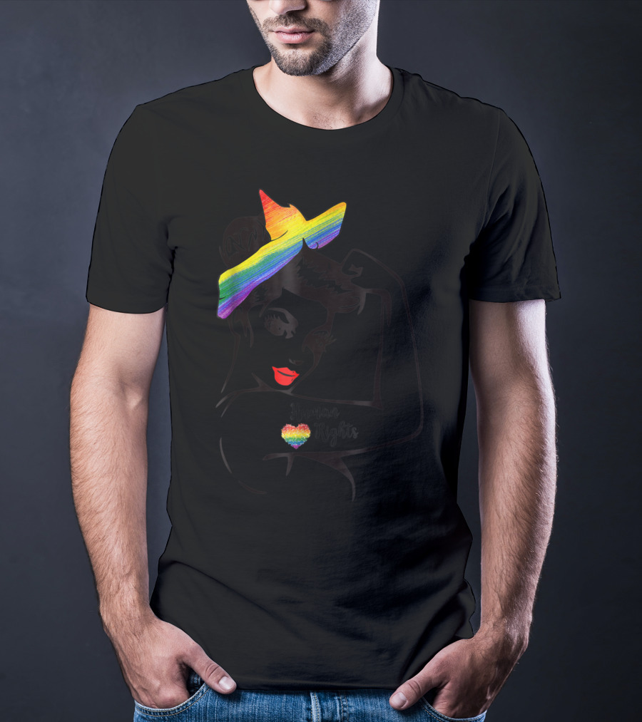 Lady Human Rights Rainbow Pride Iconic Empowerment T-Shirt