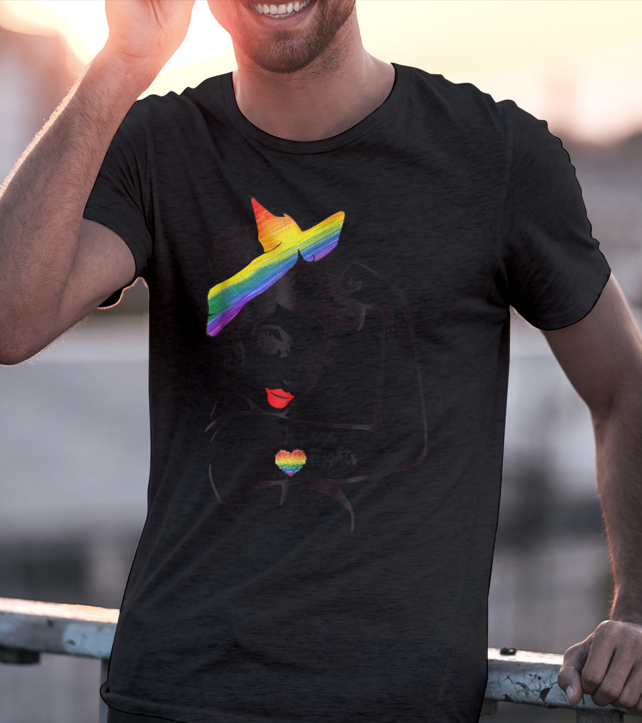 Lady Human Rights Rainbow Pride Iconic Empowerment T-Shirt