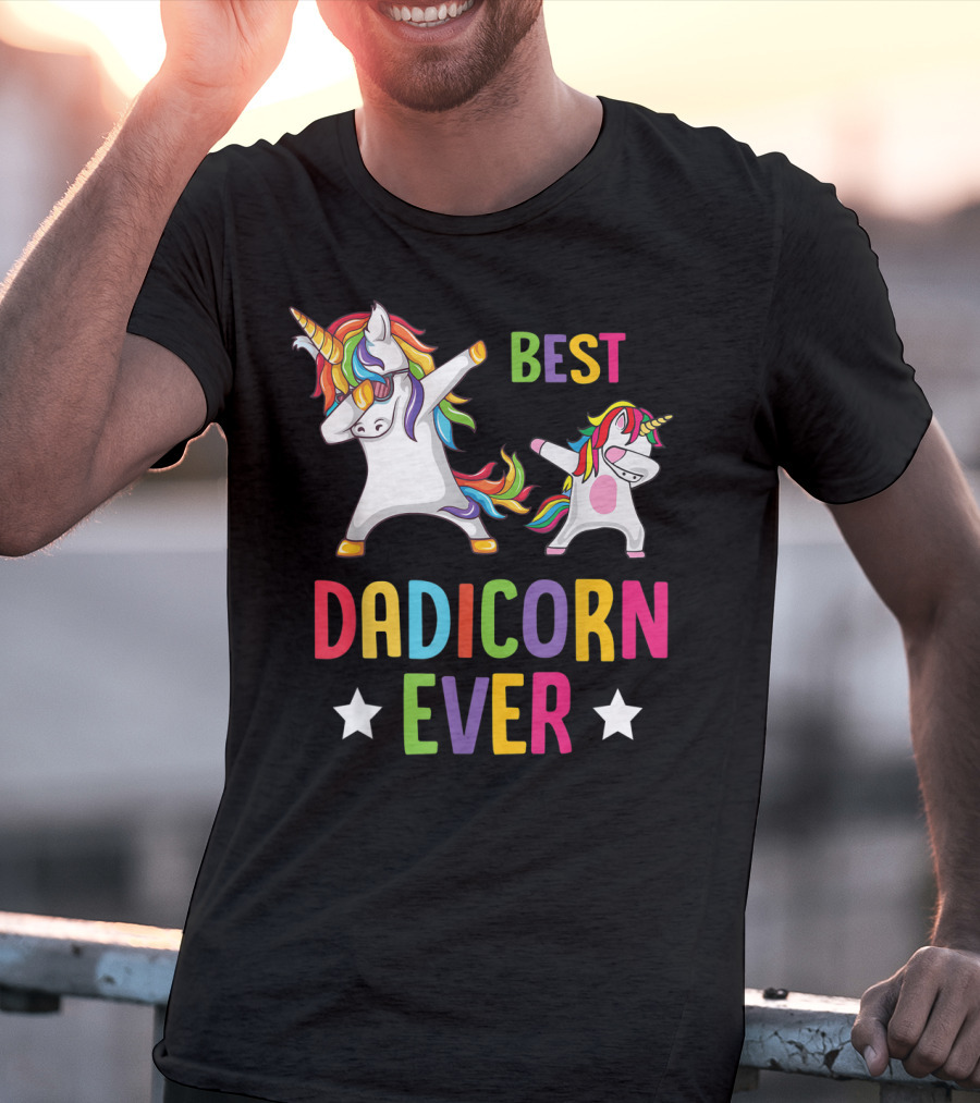 Best Dadicorn Ever Dabbing Unicorn Dad Father T-Shirt