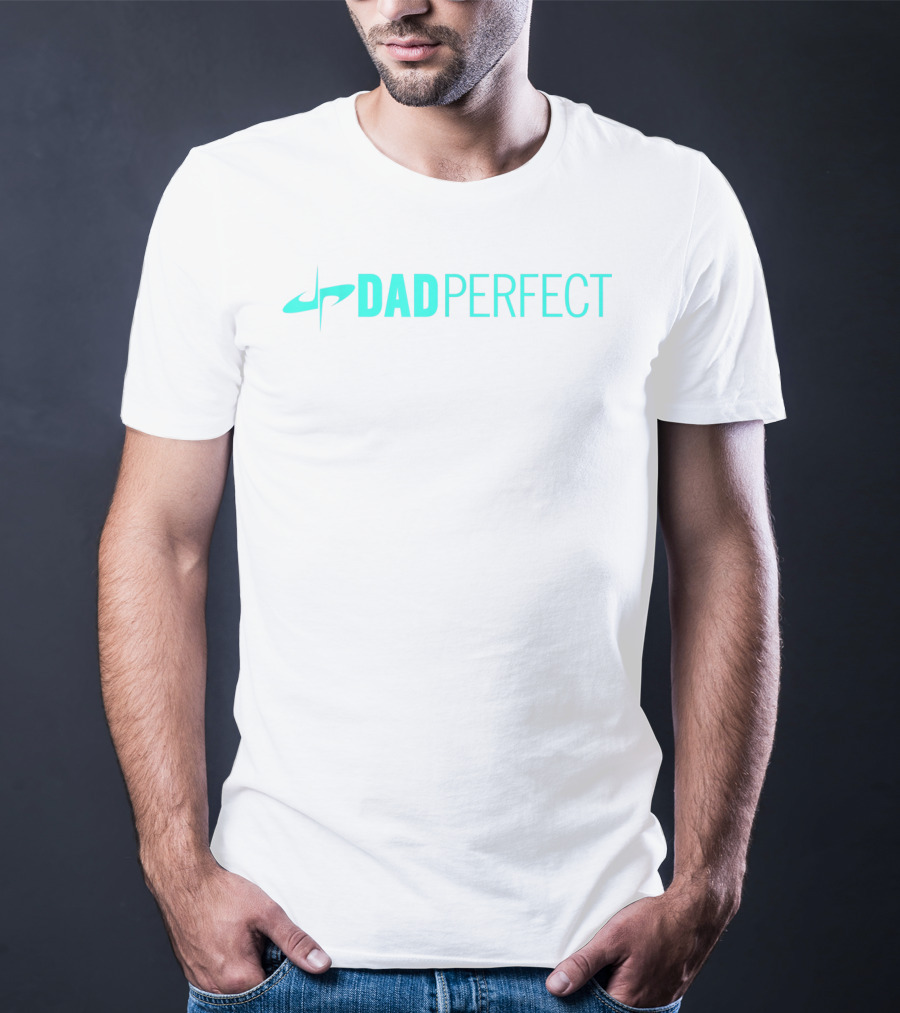 Dad Perfect Teal Color Text Mens Fathers Day T-Shirt
