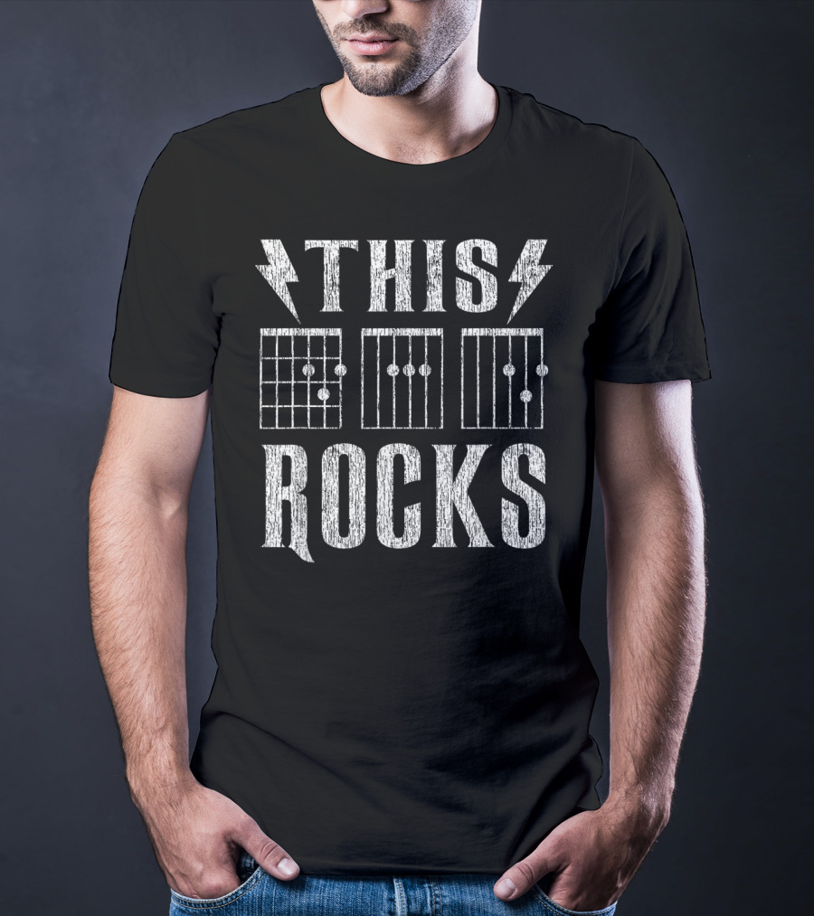 Vintage Guitar Dad This Rocks Chord Diagram T-Shirt