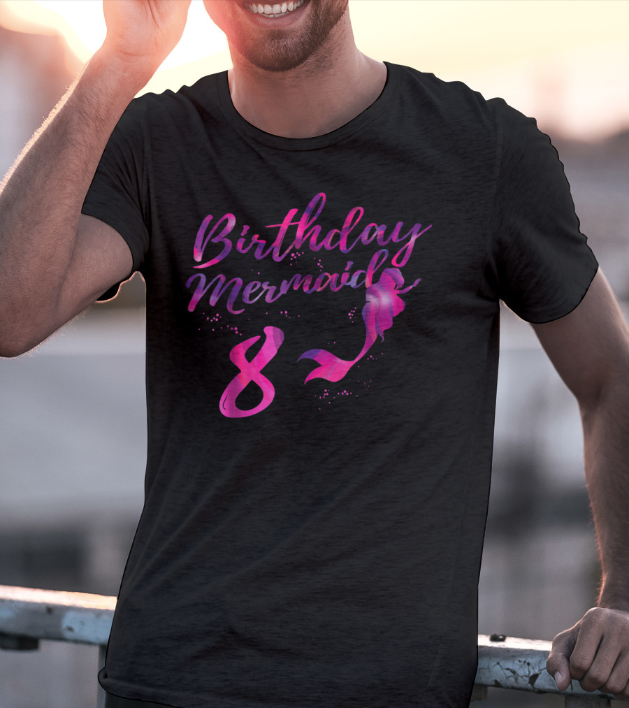 Birthday Mermaid 8 Year Old Girl T-Shirt
