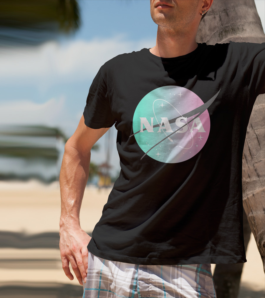 NASA Pastel Rainbow Classic Logo NASA Lover T-Shirt
