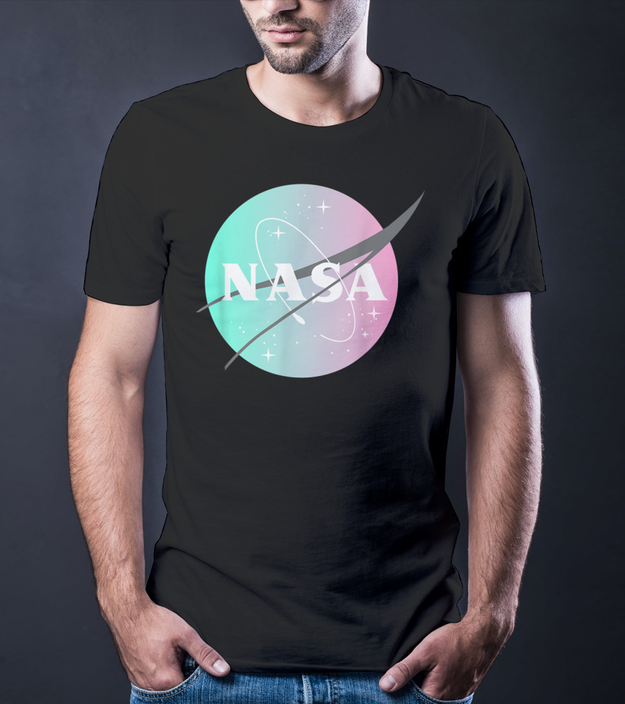 NASA Pastel Rainbow Classic Logo NASA Lover T-Shirt