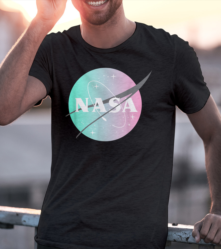 NASA Pastel Rainbow Classic Logo NASA Lover T-Shirt