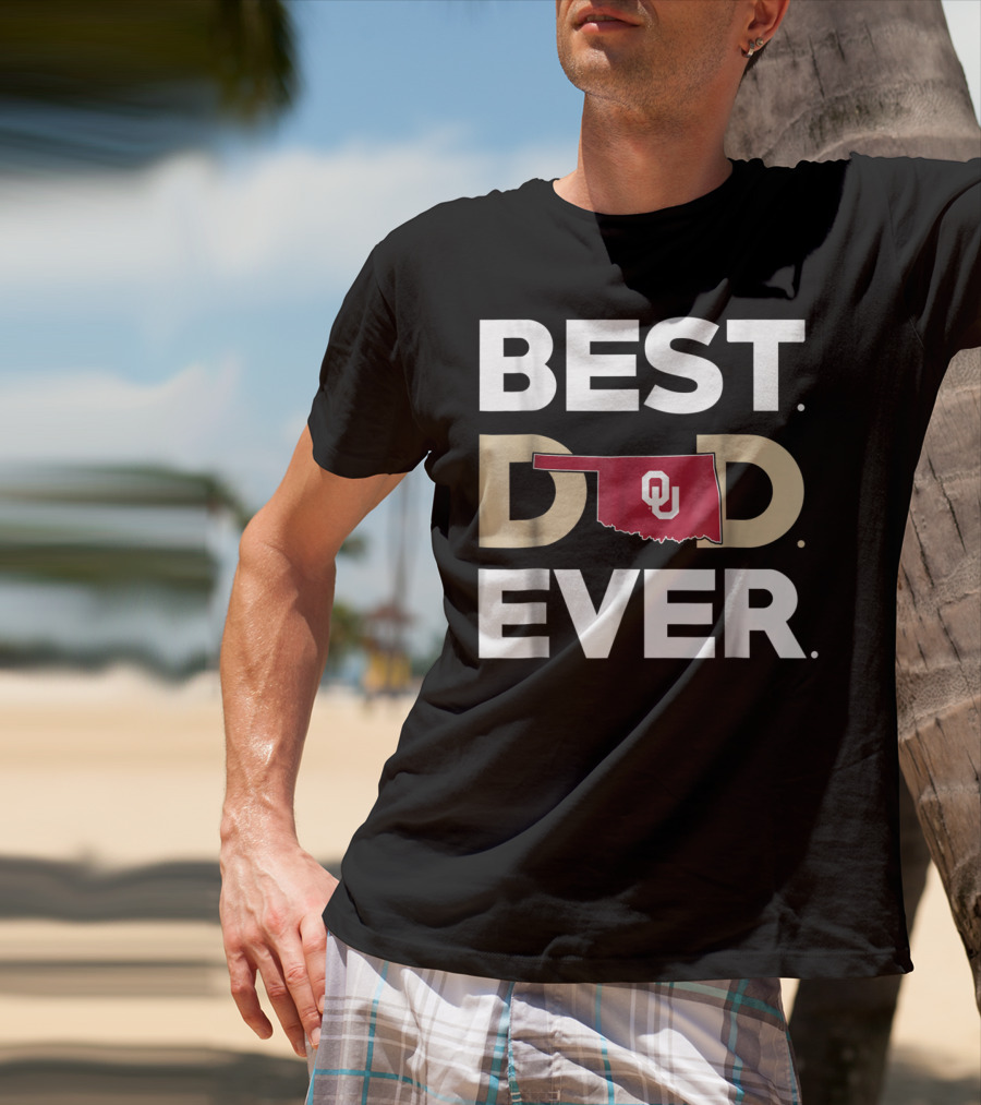 Oklahoma Sooners Best Dad Ever OU Logo State Outline T-Shirt