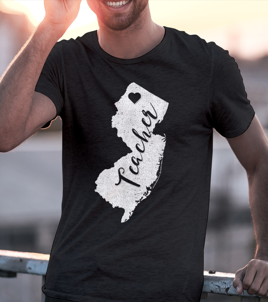 Teacher Heart New Jersey Red For Ed Protest T-Shirt