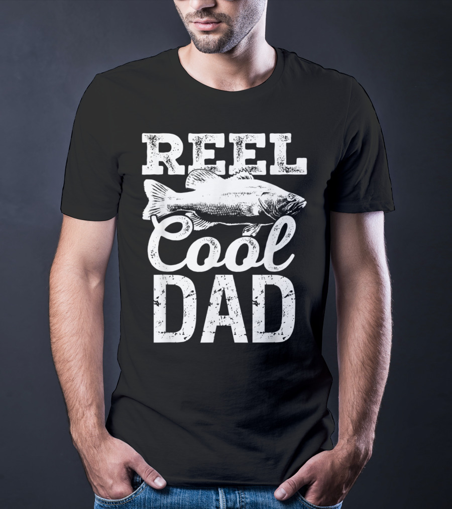 Reel Cool Dad Fishing Outdoor Angler Fish T-Shirt