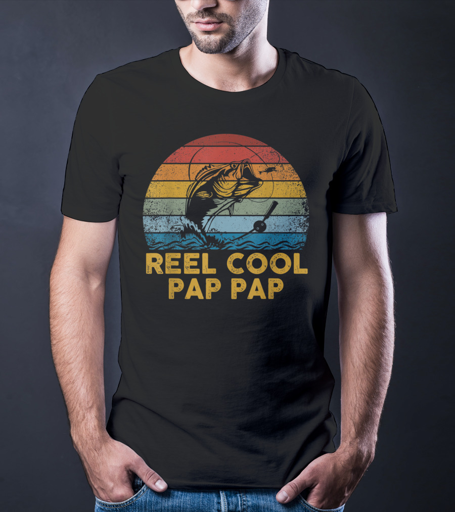 Reel Cool Pap Pap Retro Vintage Fishing T-Shirt
