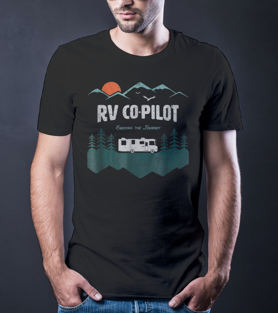 RV Co Pilot Enjoying The Journey Camping Motorhome Travel Vacation T-Shirt