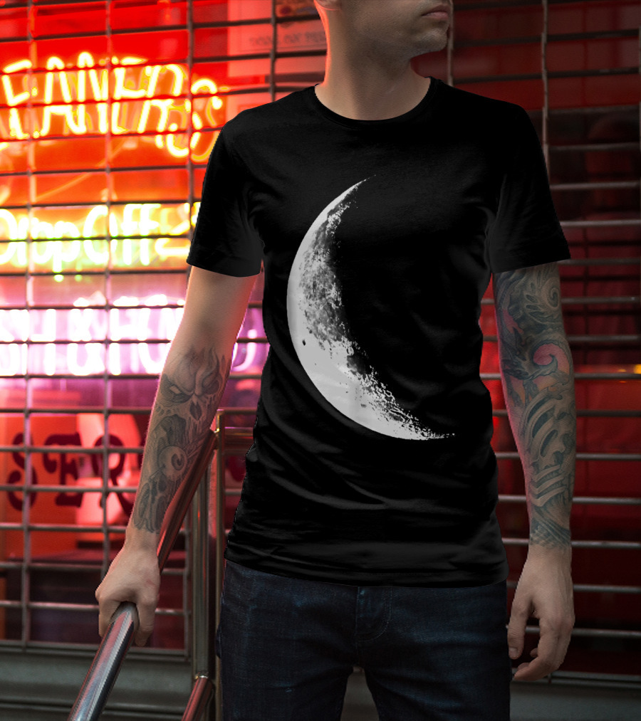 Shiny Moon Half Moon Crescent Moon Lunar Phases T-Shirt
