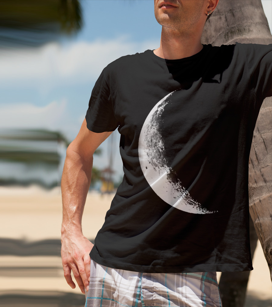 Shiny Moon Half Moon Crescent Moon Lunar Phases T-Shirt