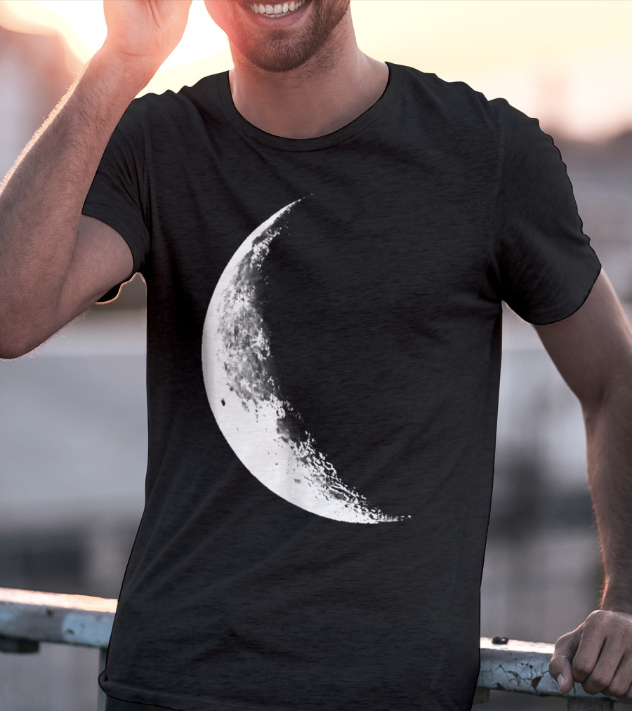 Shiny Moon Half Moon Crescent Moon Lunar Phases T-Shirt