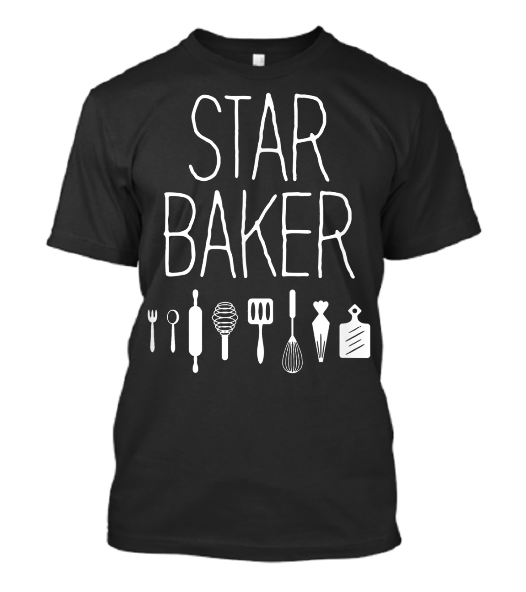 Star Baker Baking Utensils Whisk Rolling Pin Spatula Cutting Board T-Shirt