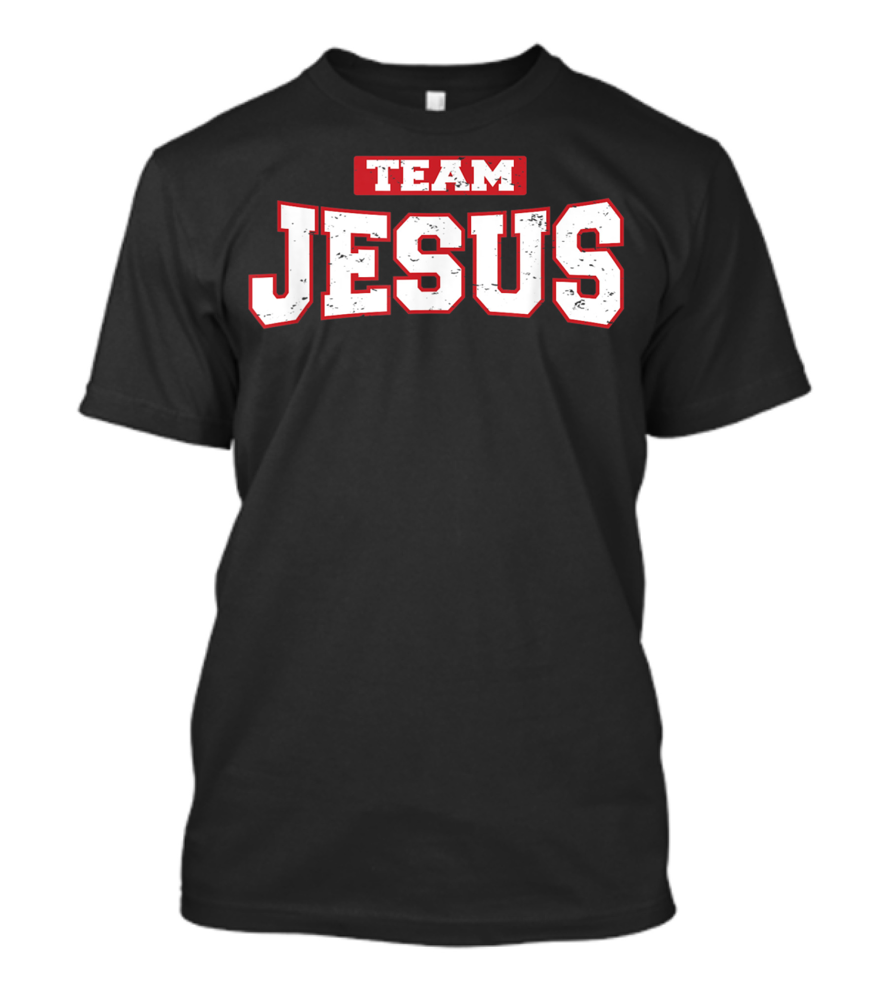 Team Jesus Weathered And Distressed Christian Faith T-Shirt