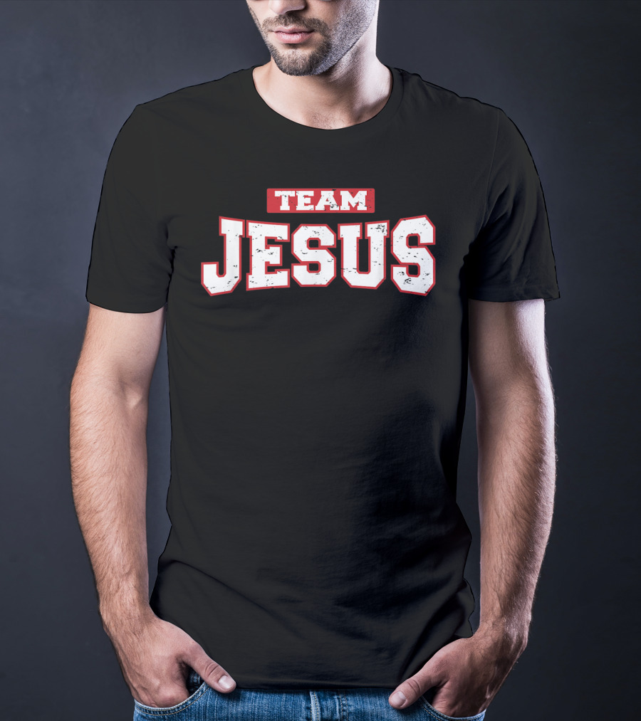 Team Jesus Weathered And Distressed Christian Faith T-Shirt