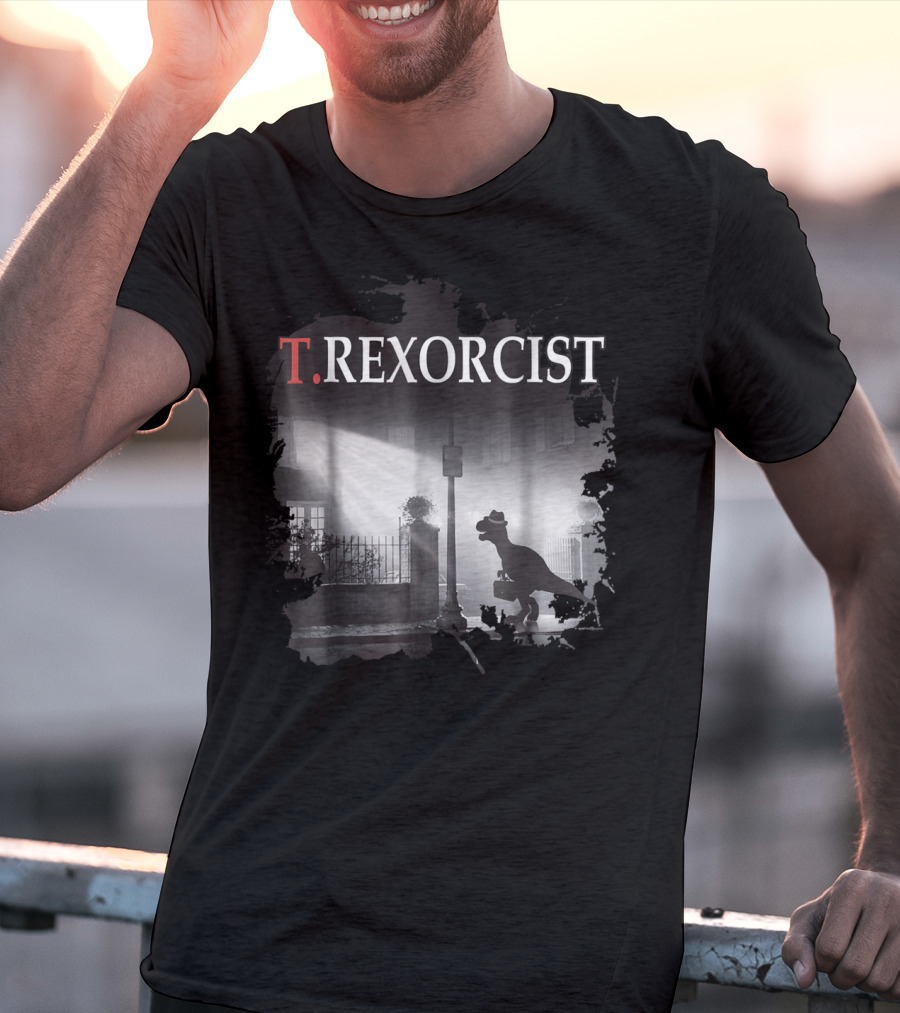 T. Rexorcist Tyrannosaurus Rex Dinosaur Movie T-Shirt