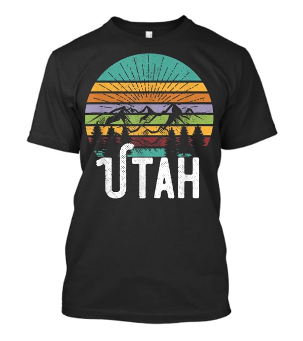 UTAH Vintage Mountain 70's 80's Style Retro Sunset Landscape T-Shirt