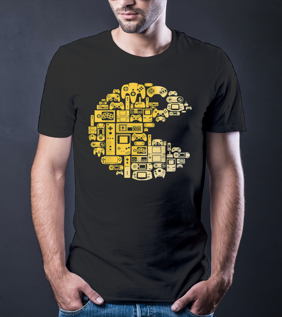 Funny Video Gamer Controllers Pac-Man Compilation For Video Game Players T-Shirt